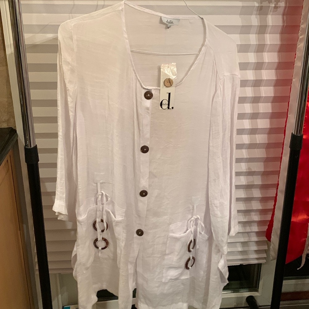 Dalin Bathing Suit Cover Up #52113XZU White 2X Never Worn